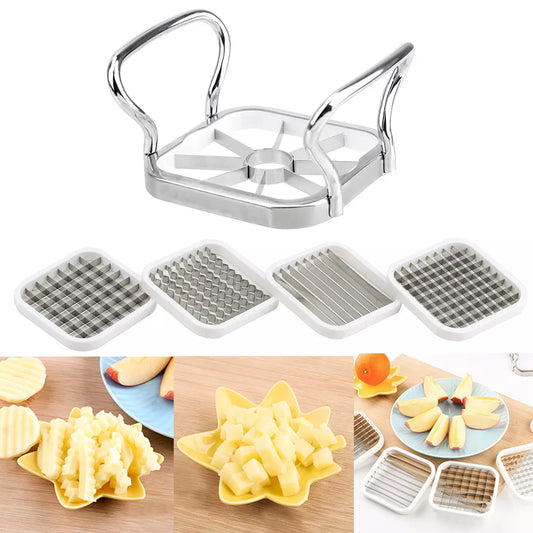 5pcs/set Multi-Functional Stainless Steel Kitchen Utensils: Cutter Slicer for Apple, Pear, Potato Chips, Vegetables, and Fruits