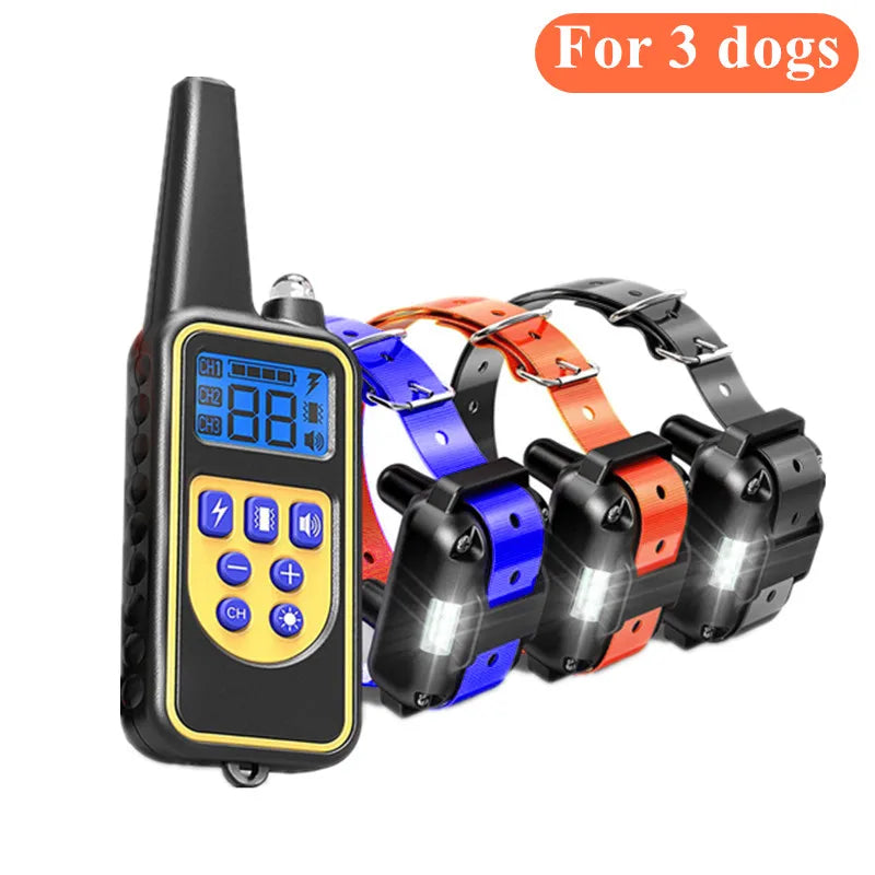 Waterproof Electric Dog Training Collar with Remote – Rechargeable Anti-Bark Control Device for All Dog Sizes