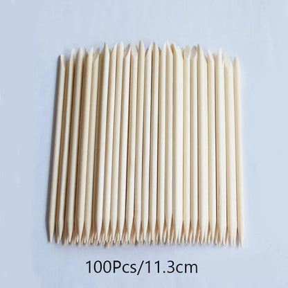 Lurayee Orange Wood Nail Cuticle Pusher – Manicure Tool for Nail Art, Gel Polish, and Nail Design