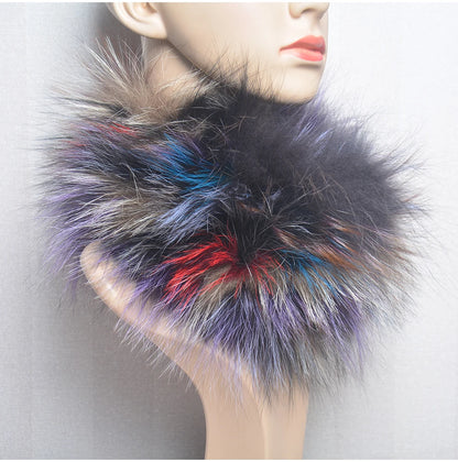 2025 Real Fox Fur Scarf and Headband – Luxury Winter Neck Warmer for Women, 100% Natural Fur, Elastic Ring Muffler
