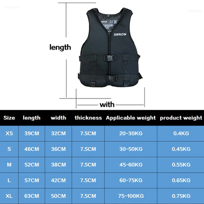 Neoprene Life Jacket for Adults & Children – Buoyancy Vest for Swimming, Boating, Skiing, and Water Sports