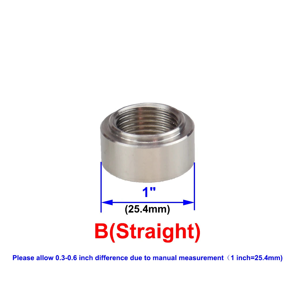 Oxygen Sensor Stainless Steel Bung Plug Nut Kit — Stepped Mounting Cap, Wideband Nut Fitting for Weld Bungs M18x1.5