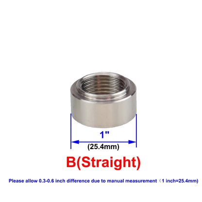 Oxygen Sensor Stainless Steel Bung Plug Nut Kit — Stepped Mounting Cap, Wideband Nut Fitting for Weld Bungs M18x1.5
