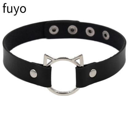New Spike Choker Necklace – Punk Faux Leather Collar with Big Rivets, Studded Goth Style for Women & Men