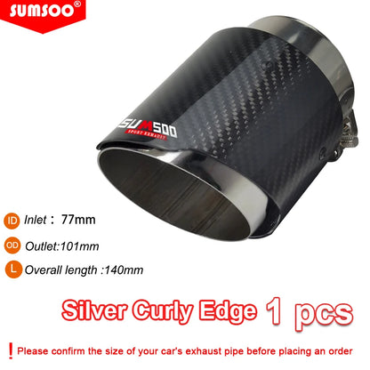 SUMSOO Carbon Fiber Exhaust Tail Tips — Decorative Modified Pipe for Mazda CX-3, CX-4, CX-5, Axela & Atenza