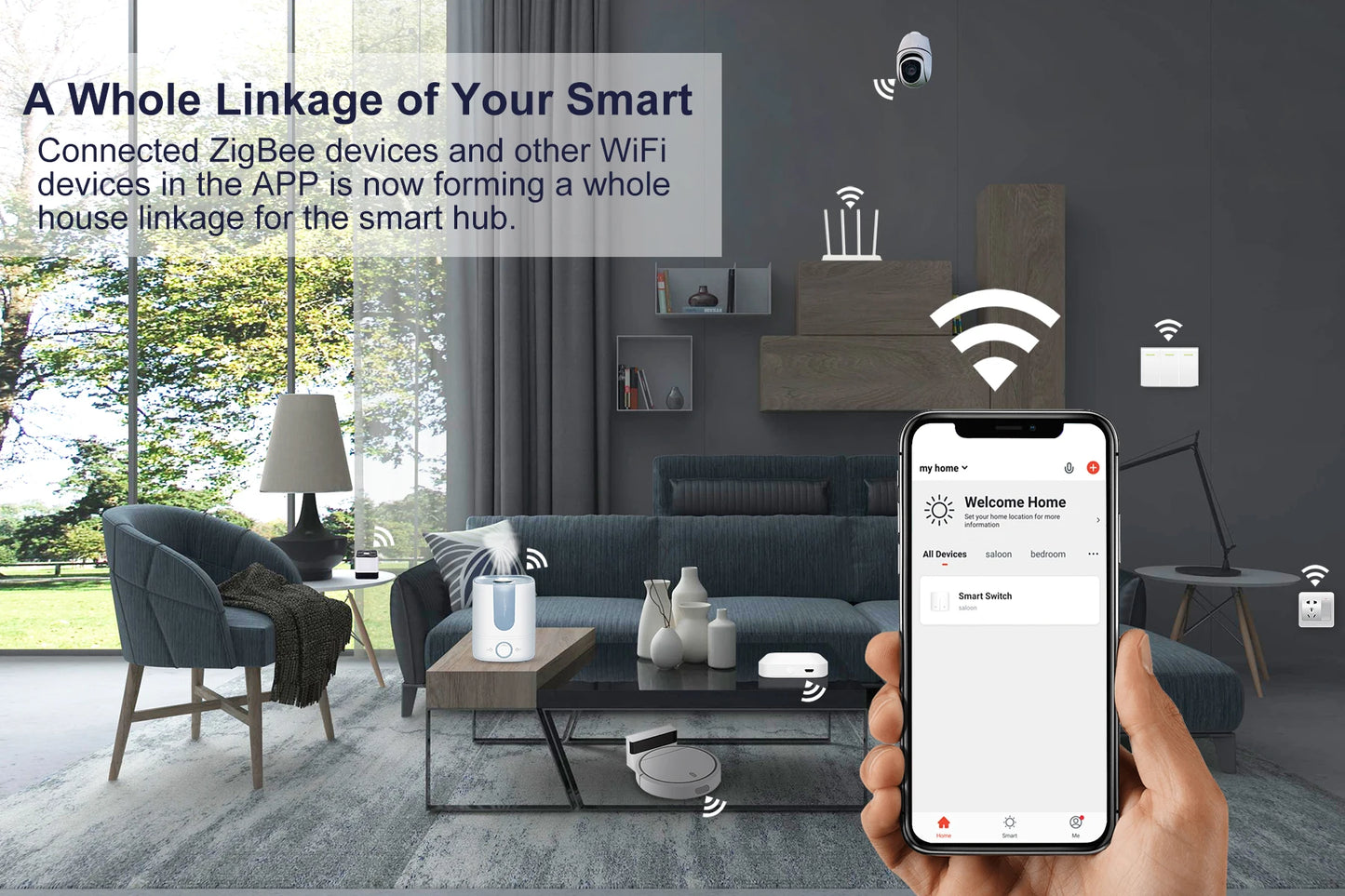 Tuya ZigBee 3.0 Smart Hub - Wireless/Wired Gateway Bridge for App & Voice Control, Alexa & Google Home Compatible
