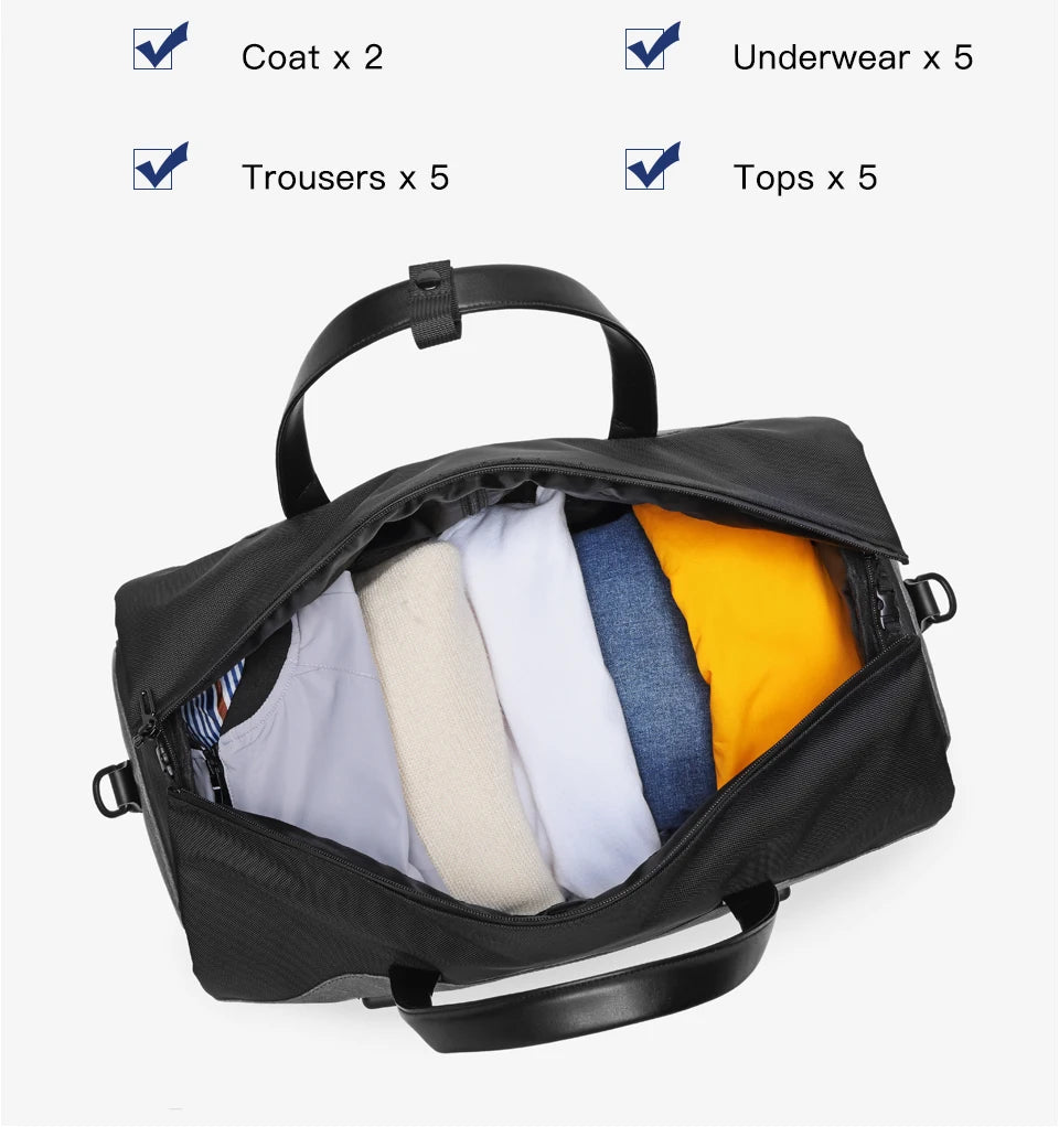 OZUKO Multifunction Men’s Travel Bag – Large Capacity Waterproof Suit Luggage Duffel with Shoe Pocket