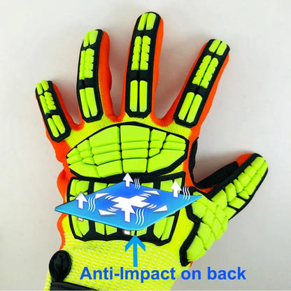 NMSafety Anti-Vibration Work Gloves - Cut-Resistant Oil-Proof Nitrile Dipped Palm Protective Gloves