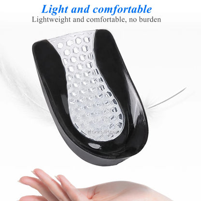 Silicone Gel Heel Pads - Shock Absorbing Cushion Inserts for Foot Support, Heel Comfort & Height Lift