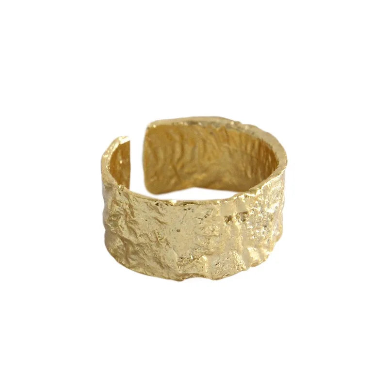 925 Sterling Silver Women’s Open Wave Ring – Irregular Wide Noodle Design Gift