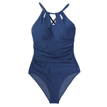 CUPSHE Lace-Up Back One-Piece Swimsuit – Sexy Cut-Out Backless Monokini Swimwear for Women, 2023 Beach & Bathing Suit