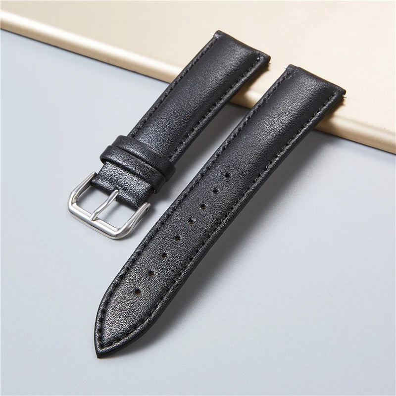 Genuine Leather Watchbands – Calfskin Replacement Straps for Men & Women, 18mm-24mm