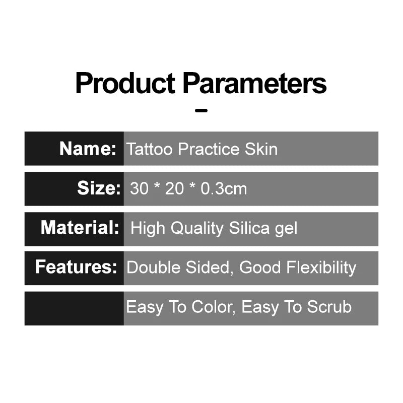 DM 3MM A4 Tattoo Practice Skin – Double-Sided Silicone Sheet for Microblading, Eyebrow & Permanent Makeup Training Supplies