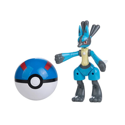 Genuine Pokémon Action Figures Set with Original Box – Pikachu, Charizard, Greninja, Pokéball Deformation Model Toys Gift