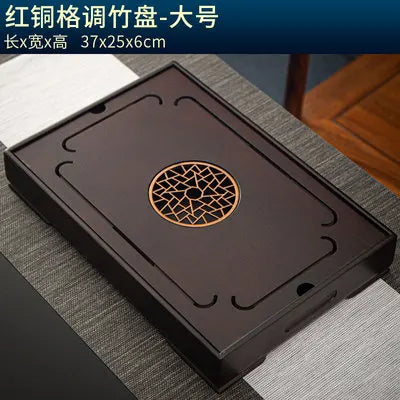 Natural Bamboo Wood Tea Tray – Rectangle Tea Set with Drainage, Water Storage Board for Chinese Tea Cups, Home Accessories
