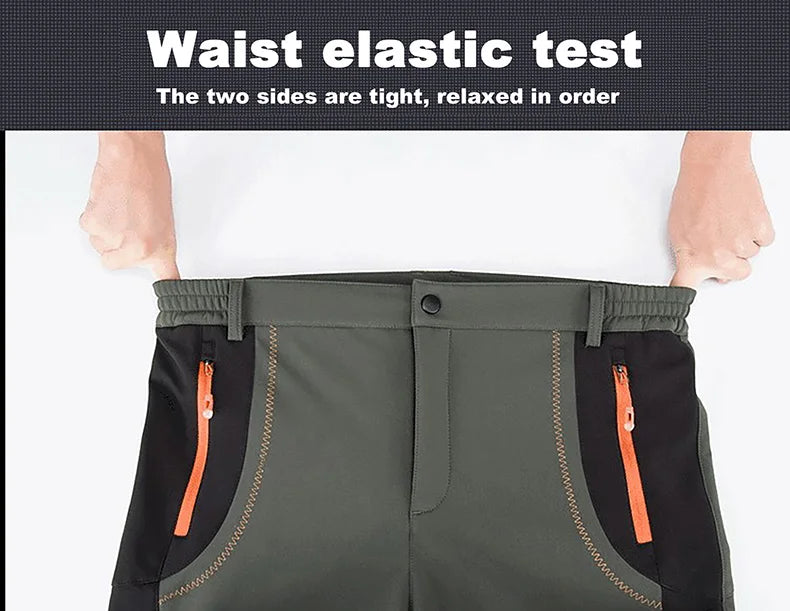 LNGXO Men’s Fleece Hiking Pants – Thick Warm Winter Waterproof & Windproof Soft Shell Ski, Trekking, and Camping Trousers