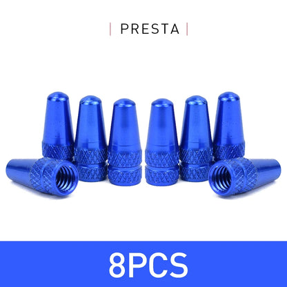 4/8PCS Aluminum Alloy Bicycle Tire Valve Caps – Dustproof Presta Valve Protectors for MTB & Road Bikes