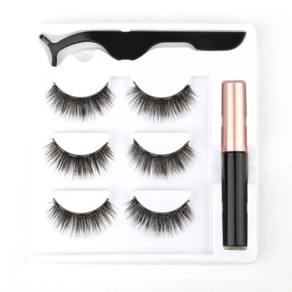 2/3/4 Pairs Magnetic Eyelashes Set - Waterproof Liquid Eyeliner, Tweezer, Dramatic 3D Mink Lashes for Makeup