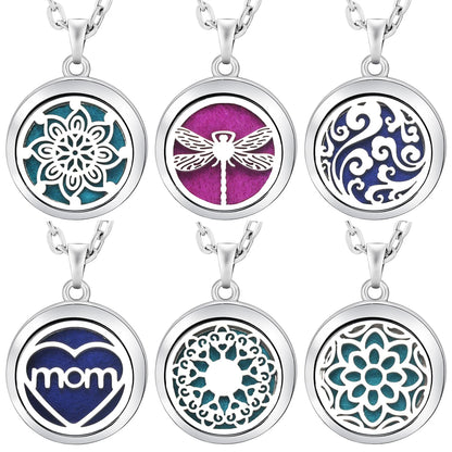 Stainless Steel Tree of Life Aromatherapy Necklace – Essential Oil Diffuser Pendant for Women