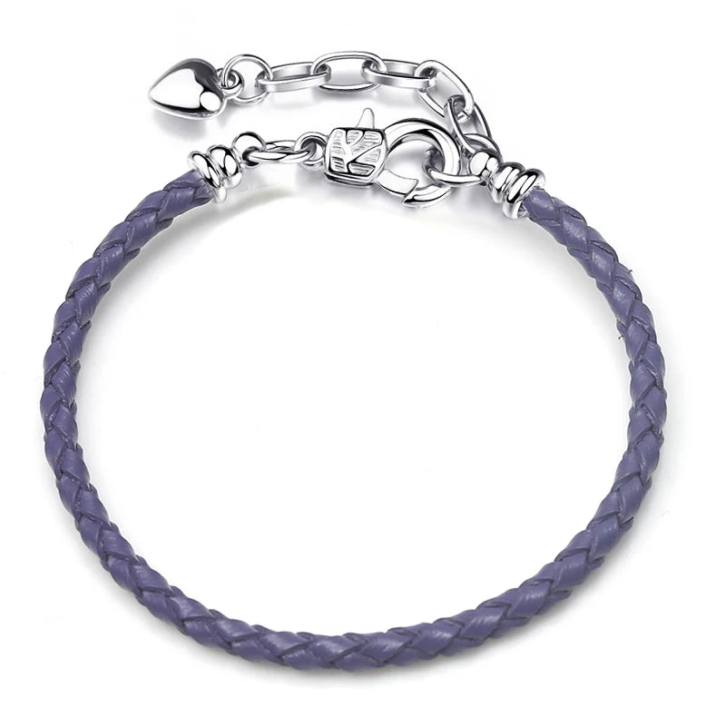 BAOPON 9-Color Leather Charm Bracelet - DIY Chain Jewelry Gift for Women & Girls
