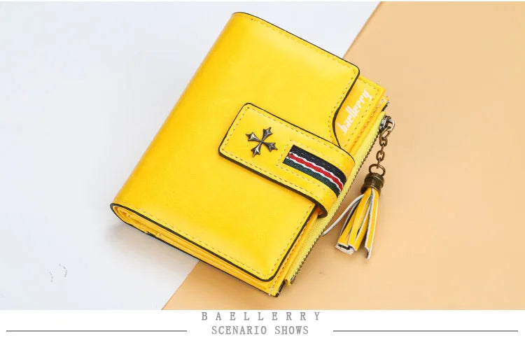 Fashion Small Leather Wallet for Women — Stylish Zipper & Hasp Card Holder, High-Quality Short Credit Card Purse