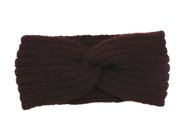 Women's Solid Color Knitted Headband – Elastic Twisted Turban Headwrap, Winter Hair Band for Girls, Fashion Hair Accessories