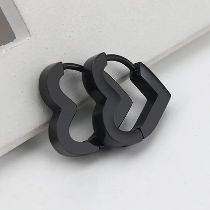 MEYRROYU Stainless Steel Mini Hoop Earrings – 3 Color Geometric Jewelry for Women & Men