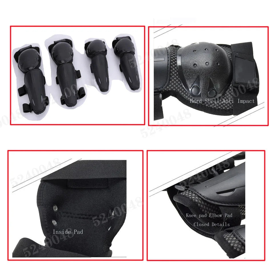 Full Body Protective Armor for Kids & Youth – Motocross, Skating Vest with Chest, Spine, Knee & Elbow Guards (0.8-1.6m)