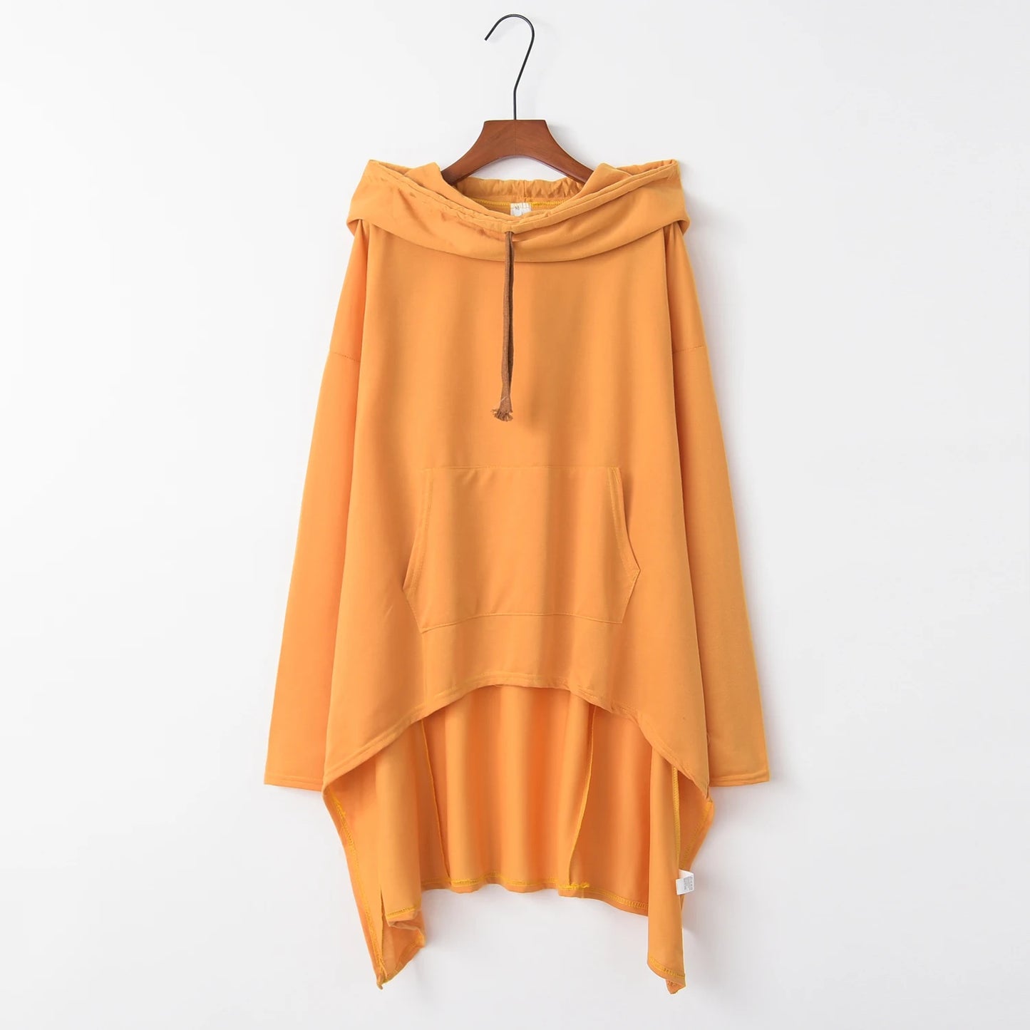 Fashion Trends European-Style Long Hoodie – New Solid Color Casual Pullover