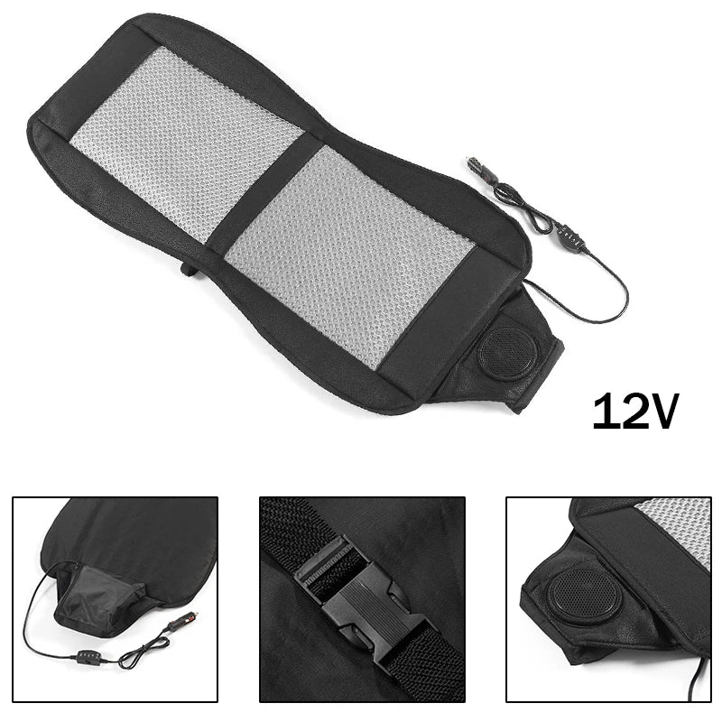 DC 12V 3D Car Seat Cooling Cushion | 8-Fan Ventilated Summer Air Seat for Fast Cooling