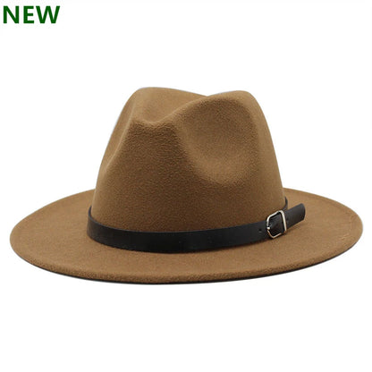 2022 Fashion Fedora Hat for Men & Women - Black Wool Blend Jazz Cap, Outdoor Casual Hat in X & XL Sizes