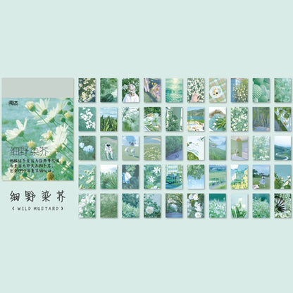 Yoofun 50 Sheets Aesthetic Sticker Book - Natural Scenery Art Painting Stickers for Scrapbooking Planner Journaling