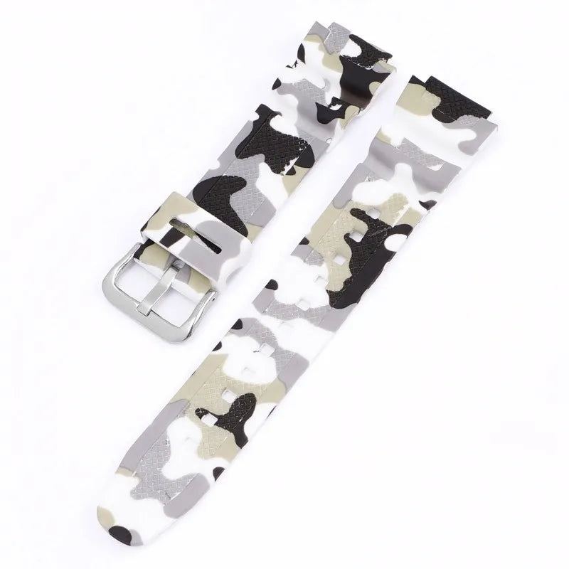 18mm Camouflage Silicone Watch Strap for Casio G-Shock AQ-S810W AE-1000W AE-1200/1300 SGW-300 W-215 F-108 - Sport Replacement Band