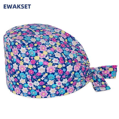 Unisex Soft Scrub Cap – Cartoon Print Surgical Hat for Men and Women, Operating Room Nursing Accessories