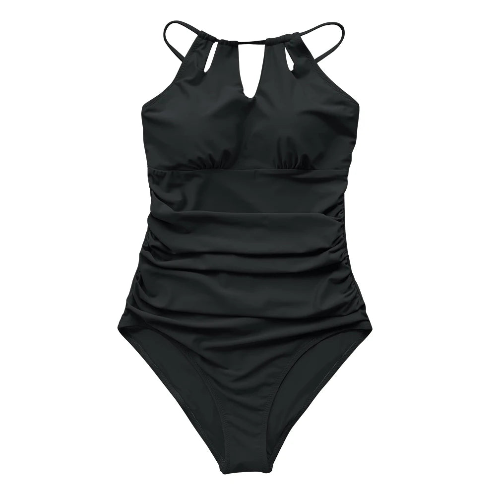 CUPSHE Lace-Up Back One-Piece Swimsuit – Sexy Cut-Out Backless Monokini Swimwear for Women, 2023 Beach & Bathing Suit