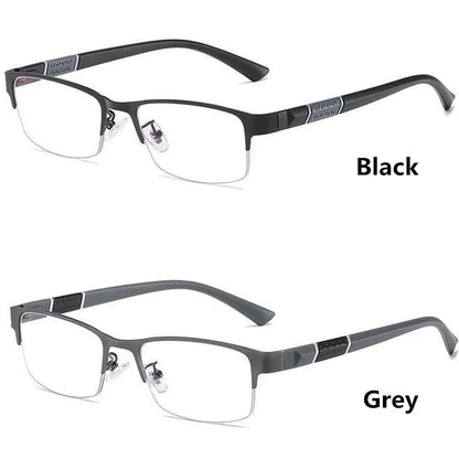 Metal Anti-Blue Light Reading Glasses – Farsighted Eyewear for Men, Business Style with Diopters +0.0 to +4.0