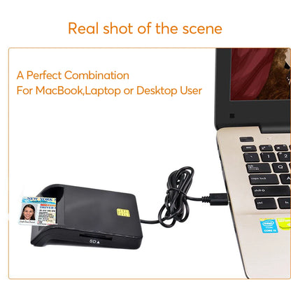 UTHAI X02 USB SIM Smart Card Reader - Bank Card IC/ID EMV SD TF MMC Cardreader, USB-CCID ISO 7816 Compatible with Windows 7/8/10 and Linux OS