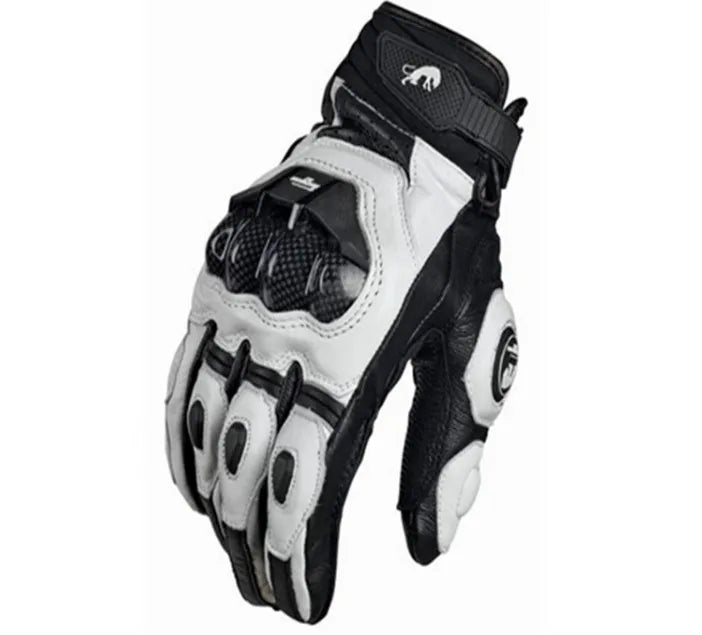 Motorcycle Gloves AFS6 AFS10 AFS18 - Leather Windproof Motocross Mittens with Touch Screen, Men's Protective Motorbike Gloves
