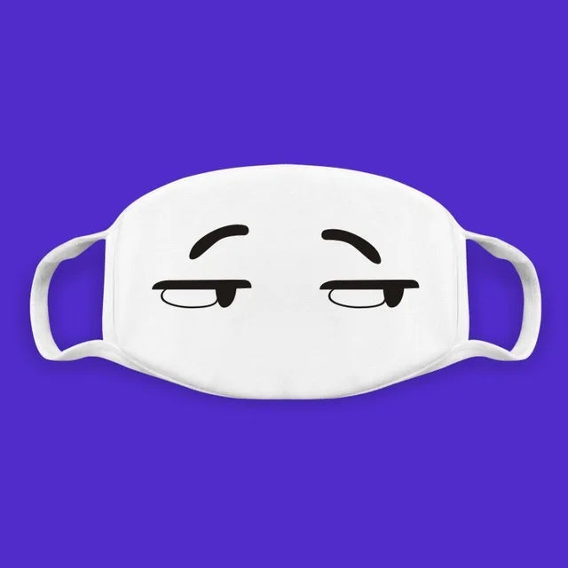 Kawaii Anime Expression Cotton Face Mask – Breathable Smile Mouth Muffle for Unisex Korean Style