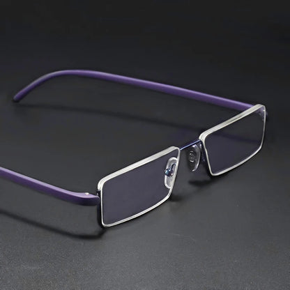 May Flower Anti-Blue Light Reading Glasses – Men’s Half-Frame TR90 Prescription Eyewear +1.75 with Case