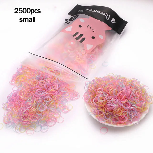 1000pcs Colorful Disposable Rubber Hair Bands for Girls – Small Ponytail Scrunchies, Fashion Hair Accessories Pack