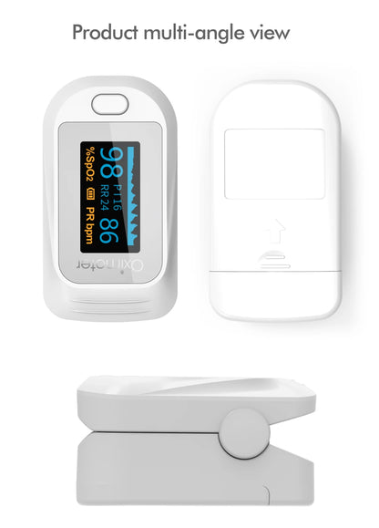 KIUZOU Finger Pulse Oximeter – SPO2, PR, PI, RR Blood Oxygen Saturation and Heart Rate Monitor with OLED Display