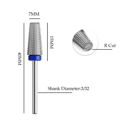 Purple 5-in-1 Tapered Carbide Nail Drill Bits - Milling Cutter for Manicure, Gel & Acrylic Removal, Nail Accessories Tool