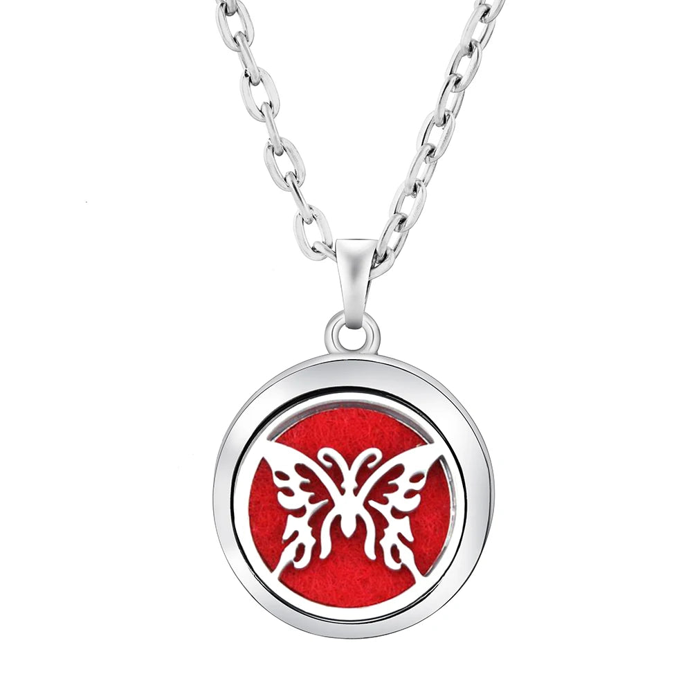 Stainless Steel Tree of Life Aromatherapy Necklace – Essential Oil Diffuser Pendant for Women
