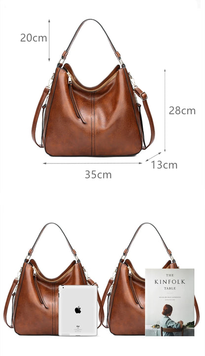 DIDABEAR Leather Hobo Bag for Women - Fashion Shoulder Bag, Large Capacity Vintage Tote Purse