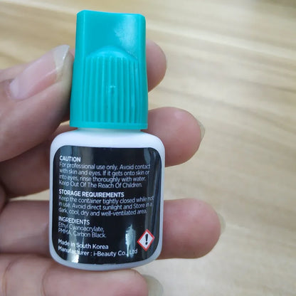 IB Hyper Bond Eyelash Extension Glue — 5/10 Bottles Korea 0.5s Fast-Drying Cyan Cap Adhesive for False Lashes and Makeup Tools
