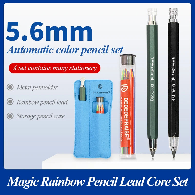 5.6mm Mechanical Pencils & Charcoal Graphite Leads – HB to 14B Soft, Medium, Hard Sketch Drawing Lead Core