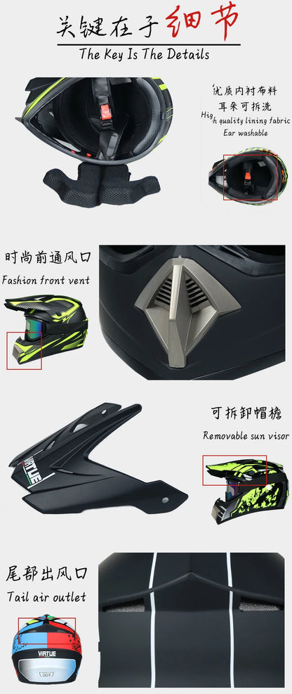 Children's Off-Road Motorcycle Helmet - Bike Downhill AM DH Cross & Motocross Capacete Casco for Kids