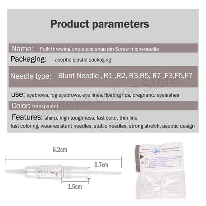 20pcs Tattoo Cartridge Needles - Replacement 1D/1R/2R/3R/3F/5R/5F/7R/7F Microblading Needles for Derma Tools