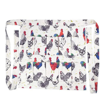 Egg Collecting Harvest Apron - Farm Work and Kitchen Garden Apron with Pockets for Chicken, Duck, and Goose Eggs